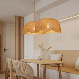 Load image into Gallery viewer, Rattan Scalloped Dome Pendant Lampshade Simplicity