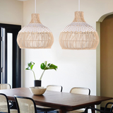 Load image into Gallery viewer, White Rattan Pendant Light Woven Rattan Lampshade