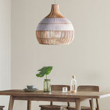 Load image into Gallery viewer, White Rattan Pendant Light Woven Rattan Lampshade 50CM