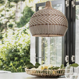 Load image into Gallery viewer, Natural Rattan Woven White Pendant Light 40CM