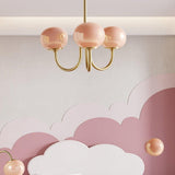Load image into Gallery viewer, Milk Pink Glass Pendant Light Bubble Chandelier