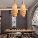 Load image into Gallery viewer, Handwoven Bamboo Pendant Lighting Fixture in Flaxen