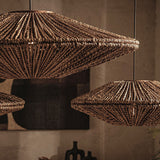 Load image into Gallery viewer, Rustic Rattan Saucer Pendant Lights