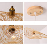 Load image into Gallery viewer, Beige Lotus Leaf Pendant Lighting with Bamboo Shade