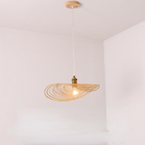 Load image into Gallery viewer, Beige Lotus Leaf Pendant Lighting with Bamboo Shade