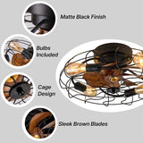 Load image into Gallery viewer, Farmhouse Caged Ceiling Fan with Light Kit