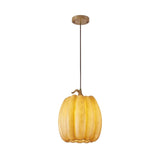 Load image into Gallery viewer, Yellow Pumpkin Pendant Lights with Resin Shade Modern Cylinder