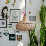 Load image into Gallery viewer, Rattan Patio Pendant Light Bohemian Lampshade