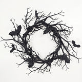 Load image into Gallery viewer, Black Halloween Glitter Bat Wreath
