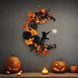 Load image into Gallery viewer, Halloween Moon Cat Wreath Wall Decor