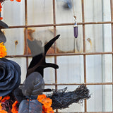 Load image into Gallery viewer, Halloween Moon Cat Wreath Wall Decor