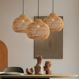 Load image into Gallery viewer, Handmade Rattan Lampshade Wicker Lamp Rustic Pendant Light