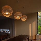 Load image into Gallery viewer, Traditional Bamboo Pendant Hanging Light Fixture Country Crafts