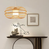 Load image into Gallery viewer, Handicraft Bamboo Pendant light Creative Fan Chandelier Home Decor Art