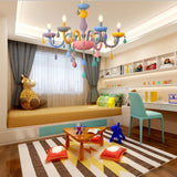 Load image into Gallery viewer, Macaron Crystal Chandelier European Candle Pendant Light Cartoon Princess Room