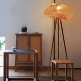 Load image into Gallery viewer, Bamboo Retro Style Tripod Floor Lamp