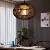 Load image into Gallery viewer, Bamboo Spherical Cage Dining Room Pendant Lights