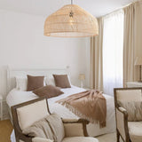 Load image into Gallery viewer, Rattan Domed Bedroom Pendant Lamp