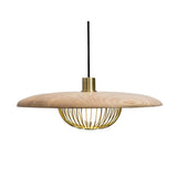 Load image into Gallery viewer, Iron Wire Domed Pendant Light with Wooden Shade
