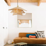 Load image into Gallery viewer, Bamboo Tiered Pendant Lamp Wicker