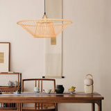 Load image into Gallery viewer, Bamboo Wicker Saucer Pendant Light