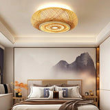 Load image into Gallery viewer, Post Modern Simple Drum Bamboo Ceiling Light