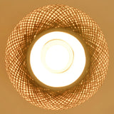 Load image into Gallery viewer, Bamboo Drum Flush Ceiling Light