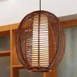 Load image into Gallery viewer, Basket Bamboo Hanging Pendant Light Brown