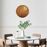 Load image into Gallery viewer, Rattan Globe Suspension Light Contemporary Single-Bulb
