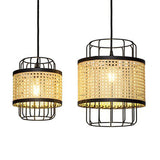 Load image into Gallery viewer, Rattan Lantern Ceiling Light Handwoven