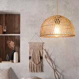 Load image into Gallery viewer, Rattan Wicker Hanging Ceiling Light for Dining Room
