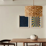 Load image into Gallery viewer, Cylinder Vine Pendant Light Rattan Lampshade