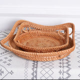 Load image into Gallery viewer, Round Wicker Rattan Tray
