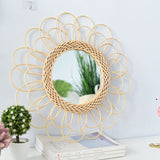 Load image into Gallery viewer, Rattan Handmade Knitting Mirror with Braided Binding Frame