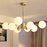 Load image into Gallery viewer, 8-light Sputnik Gold Chandelier Brass Ceiling Light