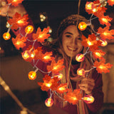 Load image into Gallery viewer, Halloween Maple Leaf &amp; Pumpkin String Lights