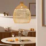 Load image into Gallery viewer, Woven Rattan Pendant Light Over Kitchen Island