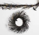 Load image into Gallery viewer, Halloween Pre-Lit Black Glitter Branch Wreath with Bats