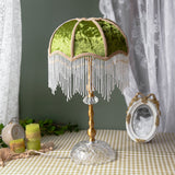 Load image into Gallery viewer, French Retro Green Tassels Table Lamp
