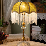 Load image into Gallery viewer, French Retro Green Tassels Table Lamp