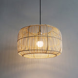 Load image into Gallery viewer, Lantern Shape Bamboo Pendant Light