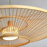 Load image into Gallery viewer, Bamboo Drum Shade Hanging Lights