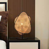 Load image into Gallery viewer, Metal Table Light Linear Shape Table Lamp with Rattan Shade for Bedroom