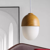 Load image into Gallery viewer, Wooden 1 Light Nut Shaped Pendant Light