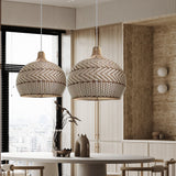 Load image into Gallery viewer, Natural Rattan Woven White Pendant Light