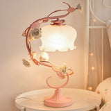 Load image into Gallery viewer, Rose Glass Desk Lamp Modern Metal Base
