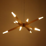 Load image into Gallery viewer, Wood Sputnik Chandelier Contemporary Pendant Light