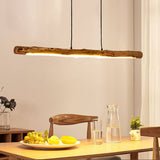 Load image into Gallery viewer, Wooden Linear Chandelier Modern Pendant Lights