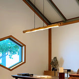 Load image into Gallery viewer, Wooden Linear Chandelier Modern Pendant Lights
