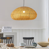 Load image into Gallery viewer, Beige Bamboo Pendant Light Handmade